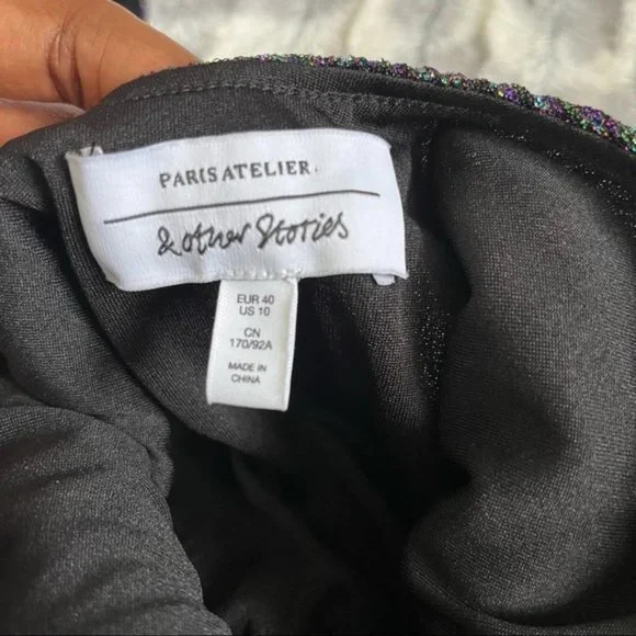 & OTHER STORIES Frills And Glitter Dress Size 10 - Picture 8 of 11